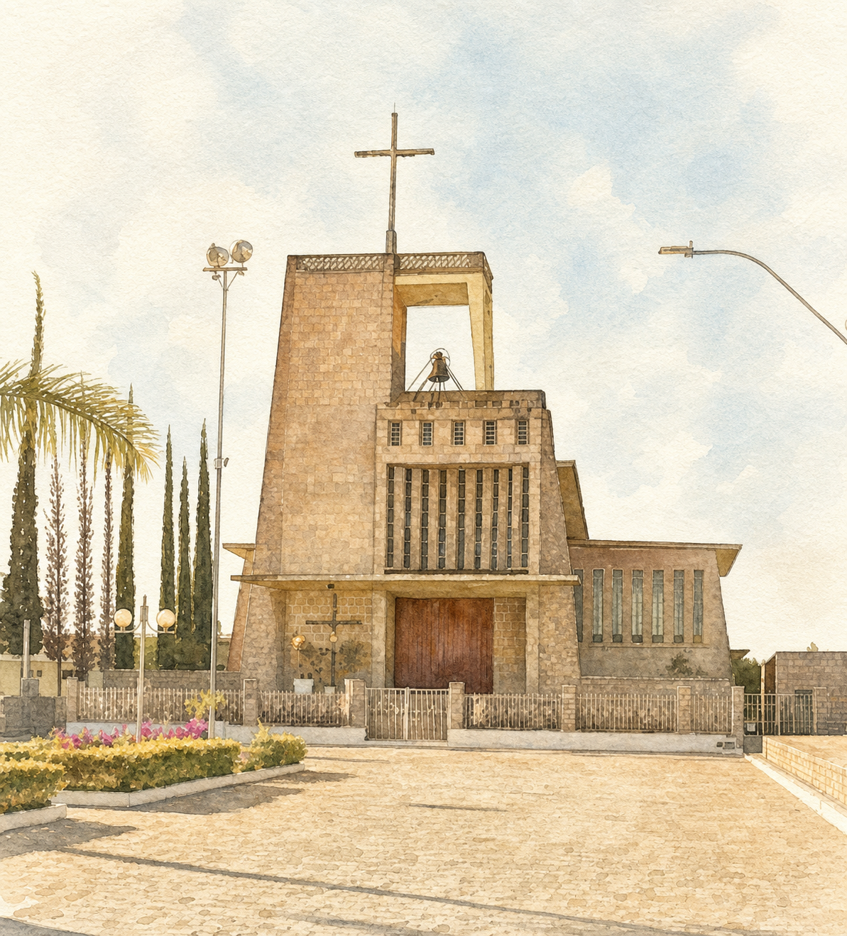 Igreja Bom Jesus em aquarela